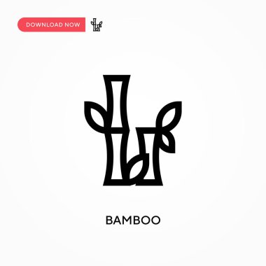 Bambu basit vektör simgesi. Web sitesi veya mobil uygulama için modern, basit düz vektör çizimi