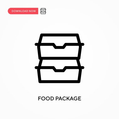 Yiyecek paketi basit vektör simgesi. Web sitesi veya mobil uygulama için modern, basit düz vektör çizimi