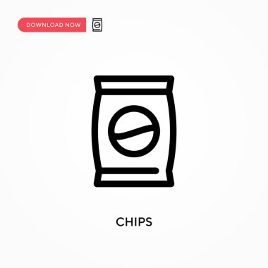 Çipler basit vektör simgesi. Web sitesi veya mobil uygulama için modern, basit düz vektör çizimi