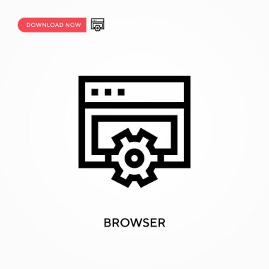 Tarayıcı Basit vektör simgesi. Web sitesi veya mobil uygulama için modern, basit düz vektör çizimi