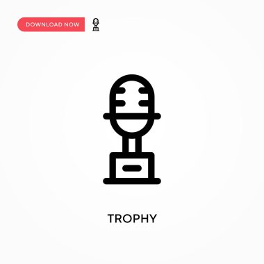 Kupa basit vektör simgesi. Web sitesi veya mobil uygulama için modern, basit düz vektör çizimi