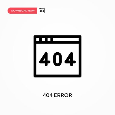 404 hata basit vektör simgesi. Web sitesi veya mobil uygulama için modern, basit düz vektör çizimi