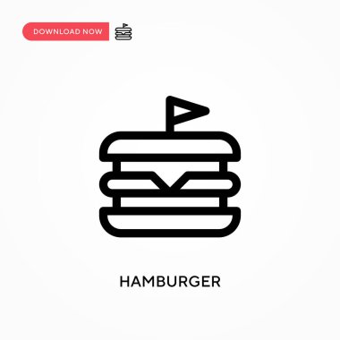 Hamburger Basit vektör simgesi. Web sitesi veya mobil uygulama için modern, basit düz vektör çizimi