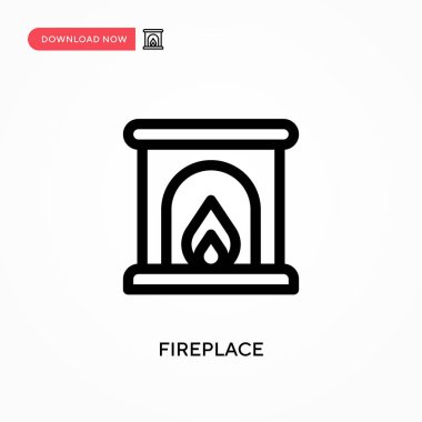 Şömine Basit vektör simgesi. Web sitesi veya mobil uygulama için modern, basit düz vektör çizimi