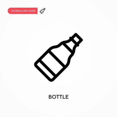 Şişe Basit vektör simgesi. Web sitesi veya mobil uygulama için modern, basit düz vektör çizimi
