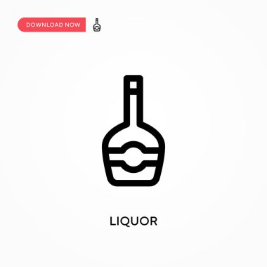 Likör Basit vektör simgesi. Web sitesi veya mobil uygulama için modern, basit düz vektör çizimi