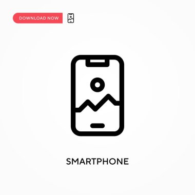 Akıllı telefon basit vektör simgesi. Web sitesi veya mobil uygulama için modern, basit düz vektör çizimi