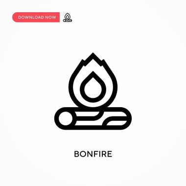 Şenlik ateşi basit vektör simgesi. Web sitesi veya mobil uygulama için modern, basit düz vektör çizimi