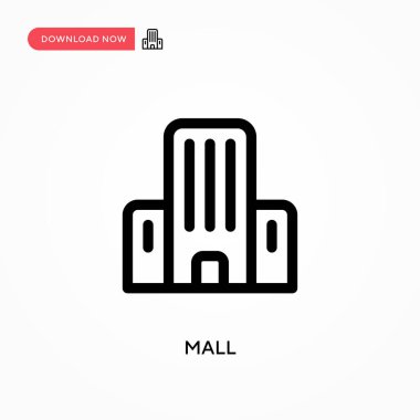 Mall Basit vektör simgesi. Web sitesi veya mobil uygulama için modern, basit düz vektör çizimi
