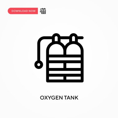 Oksijen tankı basit vektör simgesi. Web sitesi veya mobil uygulama için modern, basit düz vektör çizimi
