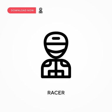 Yarışçı Basit vektör simgesi. Web sitesi veya mobil uygulama için modern, basit düz vektör çizimi