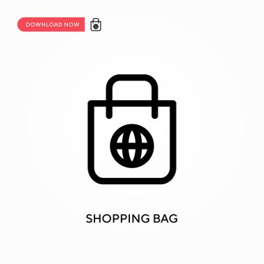 Alışveriş çantası Basit vektör simgesi. Web sitesi veya mobil uygulama için modern, basit düz vektör çizimi