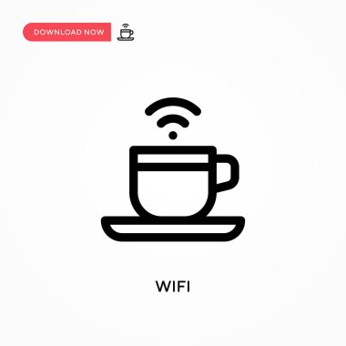 Wifi Basit vektör simgesi. Web sitesi veya mobil uygulama için modern, basit düz vektör çizimi