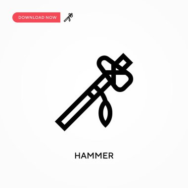 Hammer Basit vektör simgesi. Web sitesi veya mobil uygulama için modern, basit düz vektör çizimi