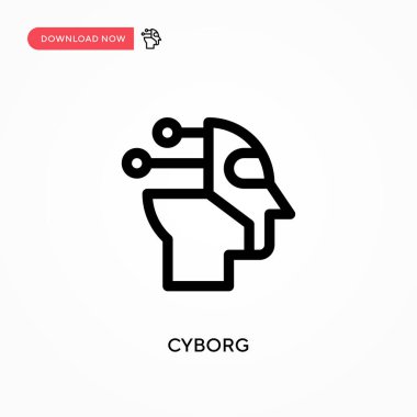 Cyborg Basit vektör simgesi. Web sitesi veya mobil uygulama için modern, basit düz vektör çizimi