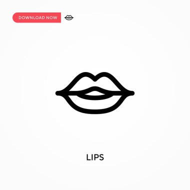 Dudaklar basit vektör simgesi. Web sitesi veya mobil uygulama için modern, basit düz vektör çizimi