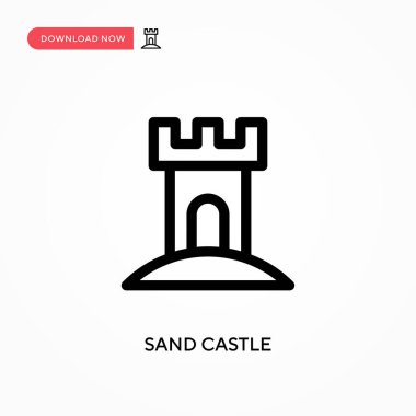Kumdan kale basit vektör simgesi. Web sitesi veya mobil uygulama için modern, basit düz vektör çizimi