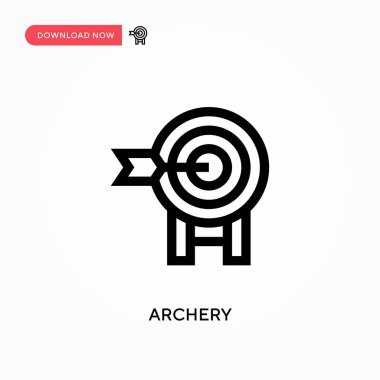 Okçuluk basit vektör simgesi. Web sitesi veya mobil uygulama için modern, basit düz vektör çizimi