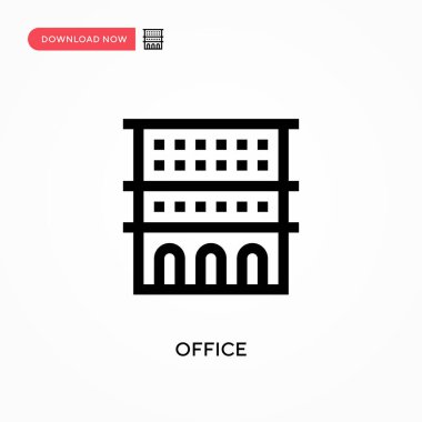 Ofis Basit vektör simgesi. Web sitesi veya mobil uygulama için modern, basit düz vektör çizimi