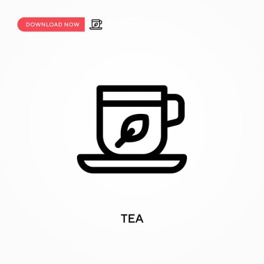 Basit çay vektör simgesi. Web sitesi veya mobil uygulama için modern, basit düz vektör çizimi