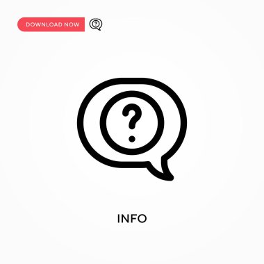 Bilgi Basit vektör simgesi. Web sitesi veya mobil uygulama için modern, basit düz vektör çizimi