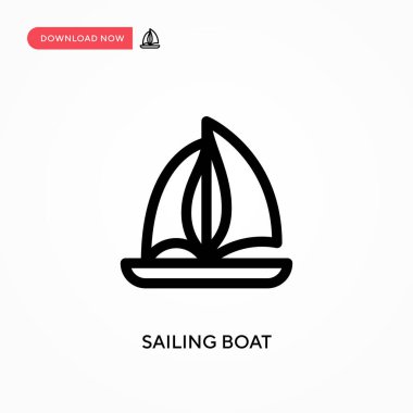 Yelkenli teknesi basit vektör simgesi. Web sitesi veya mobil uygulama için modern, basit düz vektör çizimi