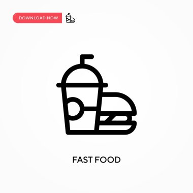 Fast food basit vektör simgesi. Web sitesi veya mobil uygulama için modern, basit düz vektör çizimi