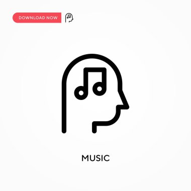 Müzik basit vektör simgesi. Web sitesi veya mobil uygulama için modern, basit düz vektör çizimi