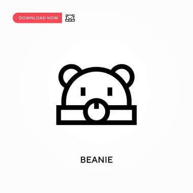 Beanie Basit vektör simgesi. Web sitesi veya mobil uygulama için modern, basit düz vektör çizimi