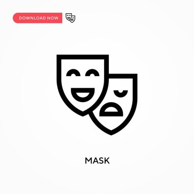 Maske Basit vektör simgesi. Web sitesi veya mobil uygulama için modern, basit düz vektör çizimi