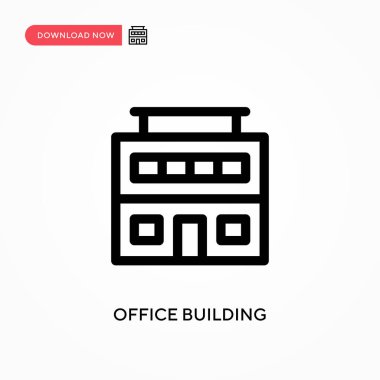Ofis binası basit vektör simgesi. Web sitesi veya mobil uygulama için modern, basit düz vektör çizimi