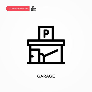 Garaj Basit vektör simgesi. Web sitesi veya mobil uygulama için modern, basit düz vektör çizimi
