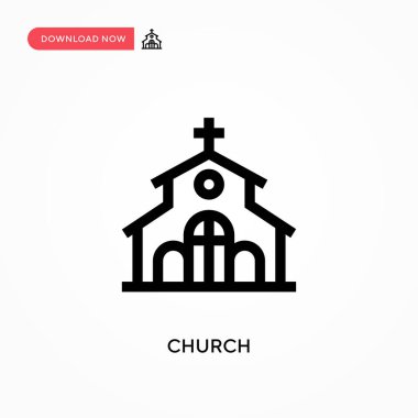 Kilise basit vektör ikonu. Web sitesi veya mobil uygulama için modern, basit düz vektör çizimi