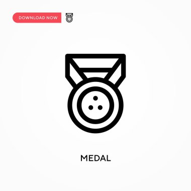 Madalya basit vektör simgesi. Web sitesi veya mobil uygulama için modern, basit düz vektör çizimi