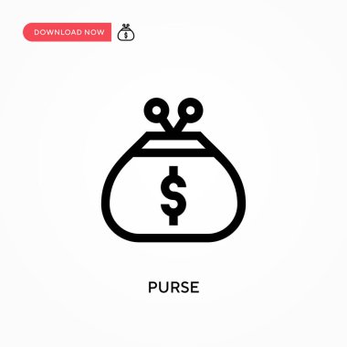 Cüzdan Basit vektör simgesi. Web sitesi veya mobil uygulama için modern, basit düz vektör çizimi