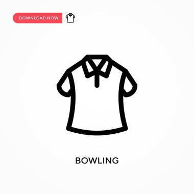 Bowling basit vektör simgesi. Web sitesi veya mobil uygulama için modern, basit düz vektör çizimi