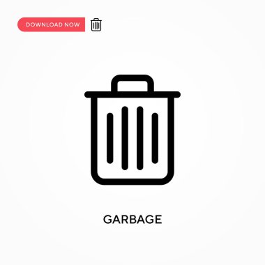 Çöp Basit vektör simgesi. Web sitesi veya mobil uygulama için modern, basit düz vektör çizimi