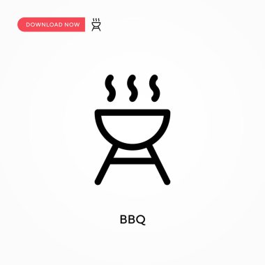 Bbq Basit vektör simgesi. Web sitesi veya mobil uygulama için modern, basit düz vektör çizimi