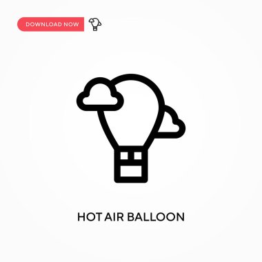 Sıcak hava balonu basit vektör simgesi. Web sitesi veya mobil uygulama için modern, basit düz vektör çizimi