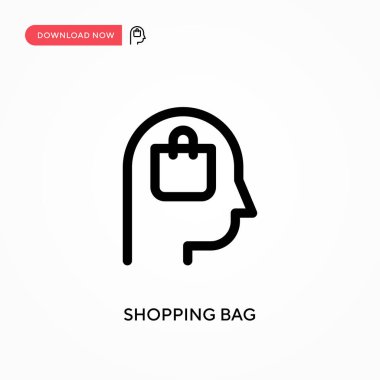 Alışveriş çantası Basit vektör simgesi. Web sitesi veya mobil uygulama için modern, basit düz vektör çizimi