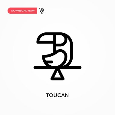 Toucan Basit vektör simgesi. Web sitesi veya mobil uygulama için modern, basit düz vektör çizimi