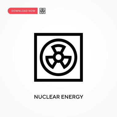 Nükleer enerji basit vektör simgesi. Web sitesi veya mobil uygulama için modern, basit düz vektör çizimi
