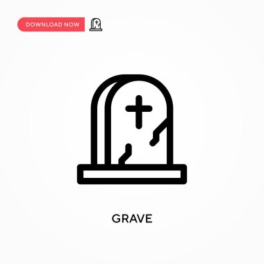 Grave Simple vektör simgesi. Web sitesi veya mobil uygulama için modern, basit düz vektör çizimi