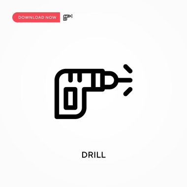 Matkap Basit vektör simgesi. Web sitesi veya mobil uygulama için modern, basit düz vektör çizimi