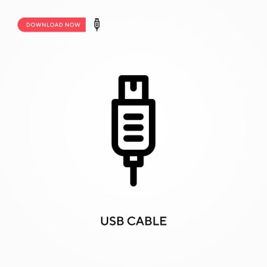 Kullanıcı kablosu basit vektör simgesi. Web sitesi veya mobil uygulama için modern, basit düz vektör çizimi