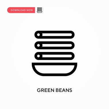 Yeşil fasulye basit vektör simgesi. Web sitesi veya mobil uygulama için modern, basit düz vektör çizimi
