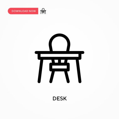 Masa Basit vektör simgesi. Web sitesi veya mobil uygulama için modern, basit düz vektör çizimi