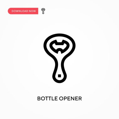 Şişe açacağı basit vektör simgesi. Web sitesi veya mobil uygulama için modern, basit düz vektör çizimi