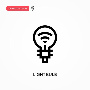 Ampul Basit vektör simgesi. Web sitesi veya mobil uygulama için modern, basit düz vektör çizimi
