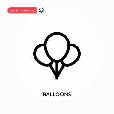 Balonlar basit vektör simgesi. Web sitesi veya mobil uygulama için modern, basit düz vektör çizimi